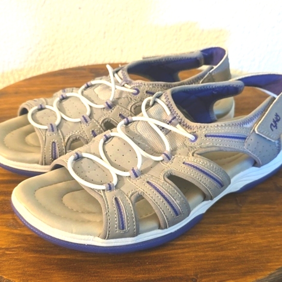 Ryka Women's Light Gray and Purple Sandals Hiking Trail Swim Outdoor New! Sz.12M - Picture 6 of 10